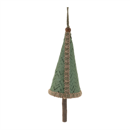 Woven Bamboo Pine Tree Ornament (Set of 4)