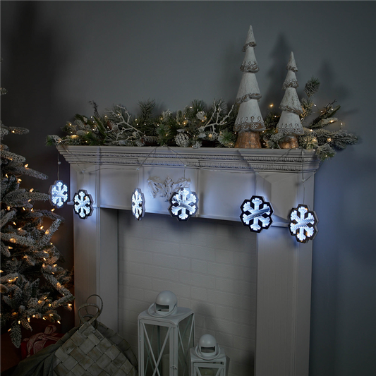Snowflake Ekkolight Garland 68"L -Ship Only