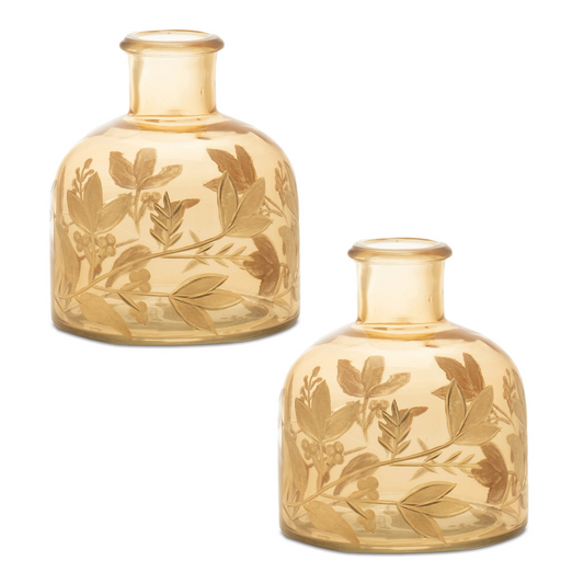 Vase (Set of 2) 5.5”H Glass -Ship Only
