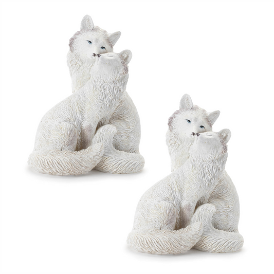 Winter Fox Couple Figurine (Set of 2) -Ship Only
