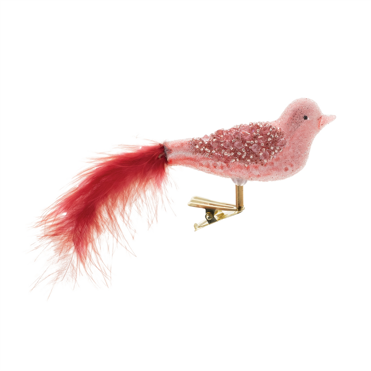 Bird Ornament (Set of 12) 6"L x 2"H Glass -Ship Only