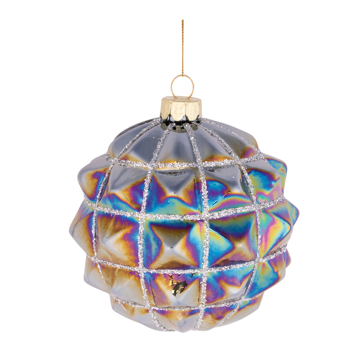 Ball Ornament (Set of 6) 3"D, 4"D Glass -Ship Only