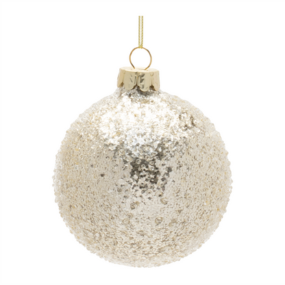 Ball Ornament (Set of 12) 3"D, 3.5"H Glass