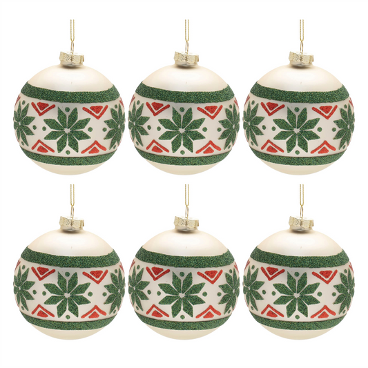 Nordic Glass Ball Ornament (Set of 6) -Ship Only