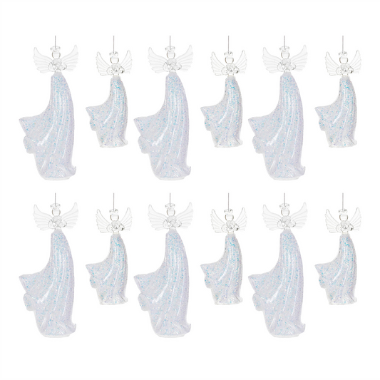 Iridescent Glass Angel Ornament (Set of 6) -Ship Only