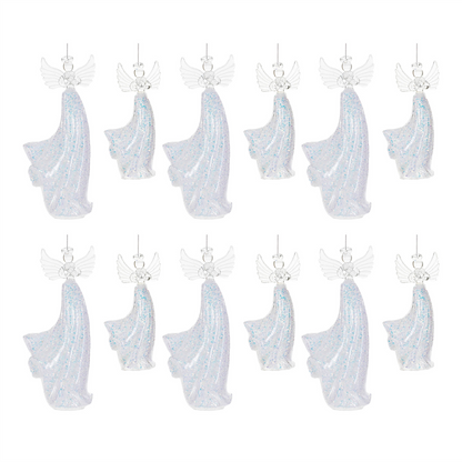 Iridescent Glass Angel Ornament (Set of 6)