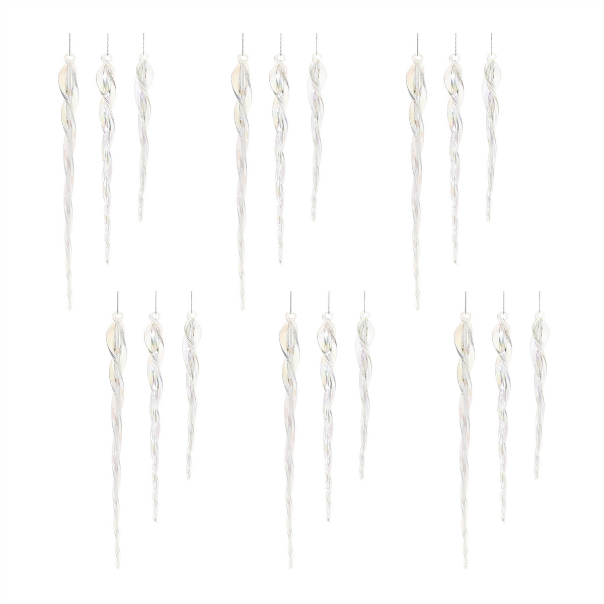 Glass Icicle Ornament (Set of 18)