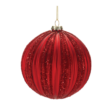 Ball Ornament (Set of 4) 4"D, 5"D Glass
