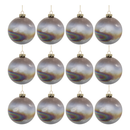 Iridescent Glass Ball Ornament (Set of 12) -Ship Only