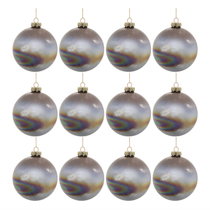 Iridescent Glass Ball Ornament (Set of 12)