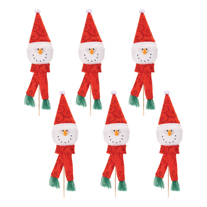 Plush Snowman Head Pick (Set of 6)