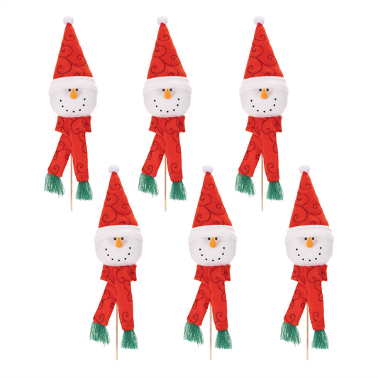 Plush Snowman Head Pick (Set of 6) -Ship Only