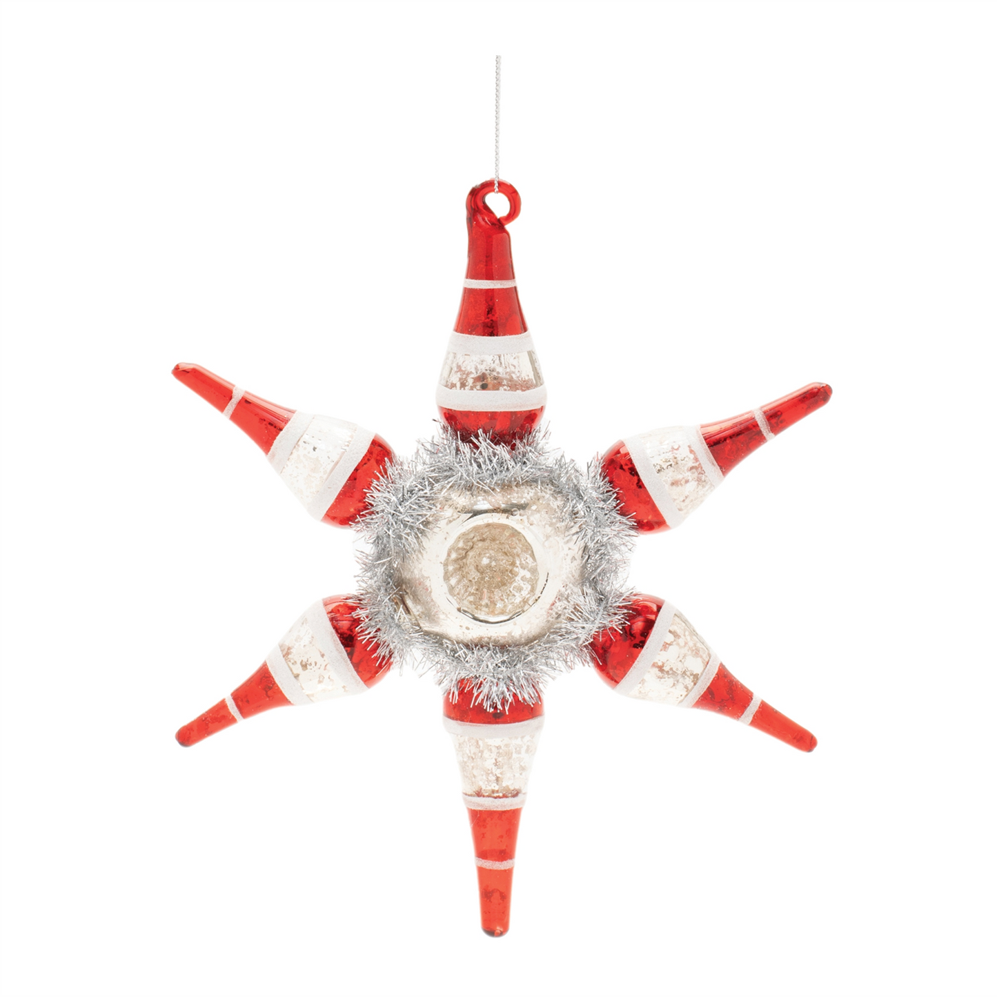 Vintage-Inspired Reflector Snowflake Ornaments – Set of 4