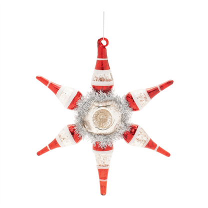 Vintage-Inspired Reflector Snowflake Ornaments – Set of 4