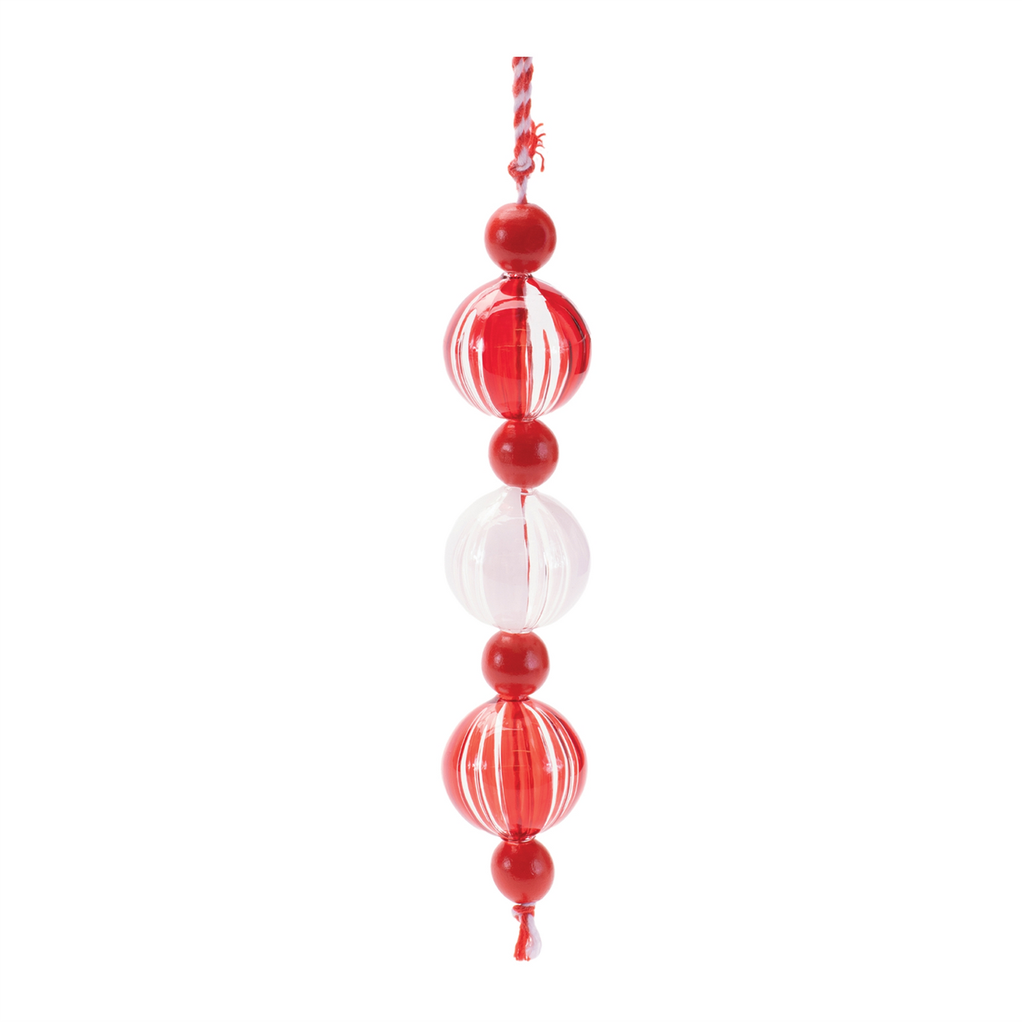 Striped Glass Mini Drop Ornaments – Set of 6