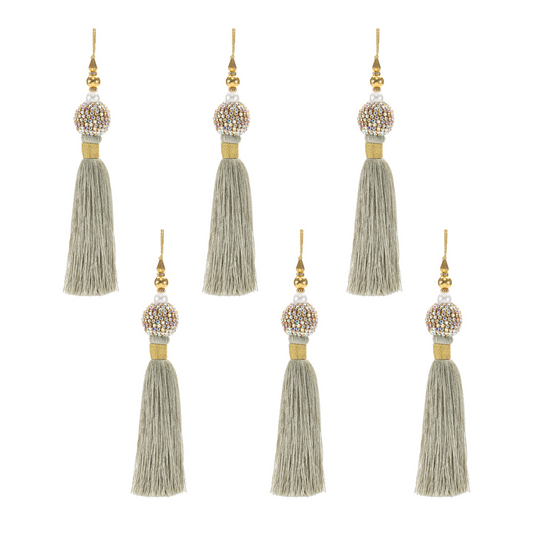 Jeweled Tassel Ornament (Set of 6) -Ship Only