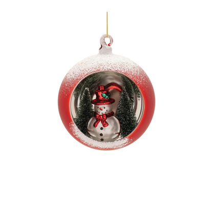 Mercury Glass Ornament with Pine Trees (Set of 6)