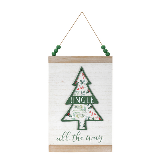 Wood Beaded Merry Christmas Banner (Set of 2) -Ship Only