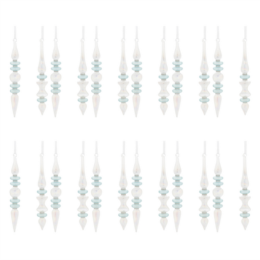 Iridescent Finial Drop Ornament (Set of 24) -Ship Only