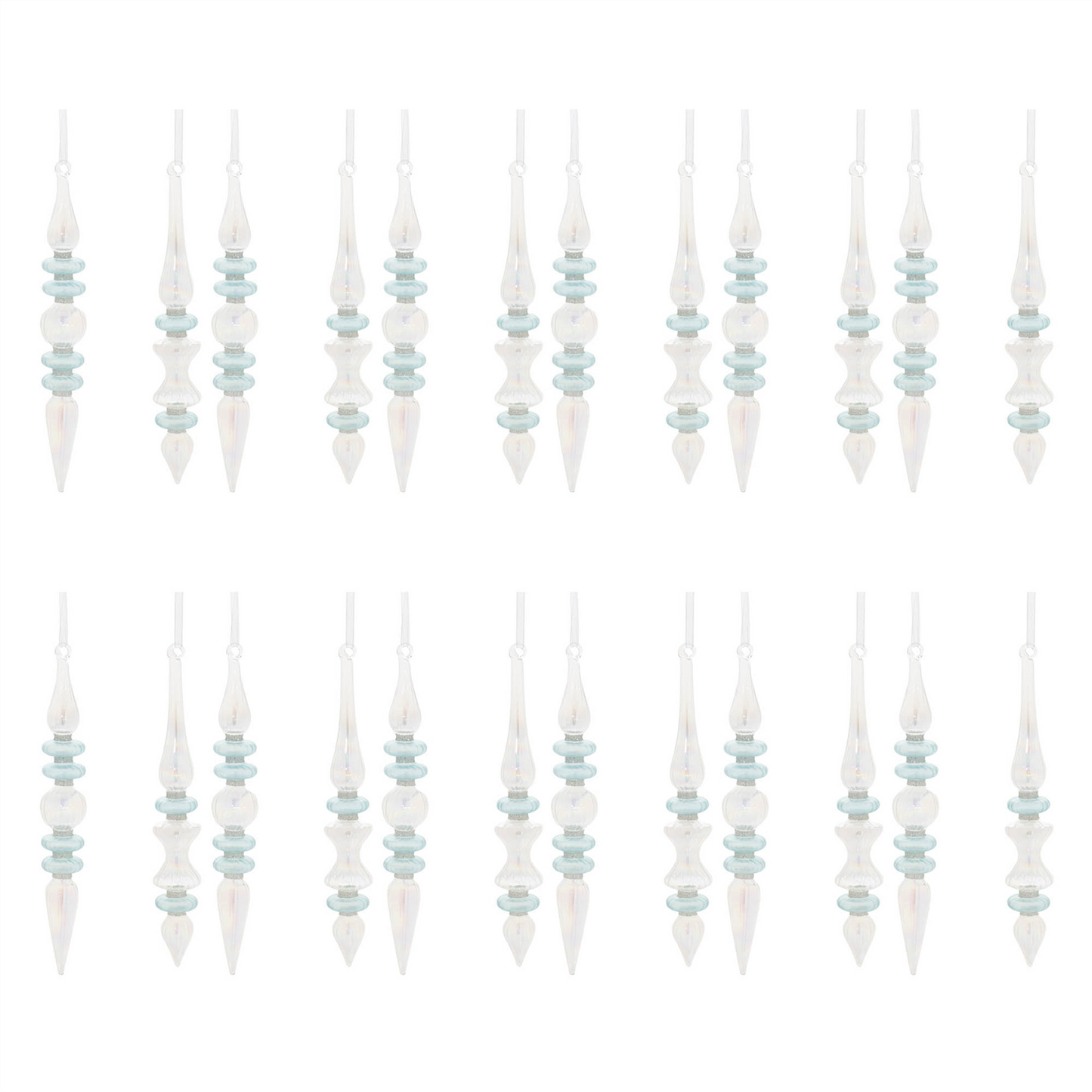 Iridescent Finial Drop Ornament (Set of 24)