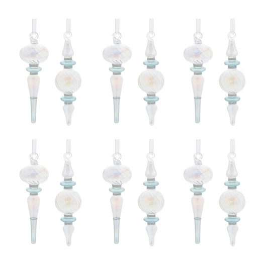 Iridescent Finial Drop Ornament (Set of 12) -Ship Only