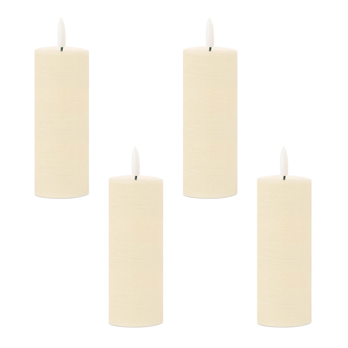 FIA Wick Ivory Pillar Candle (Set of 4)