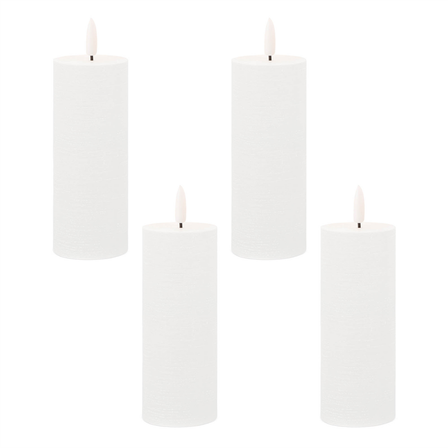 FIA Wick White Pillar Candle (Set of 4)