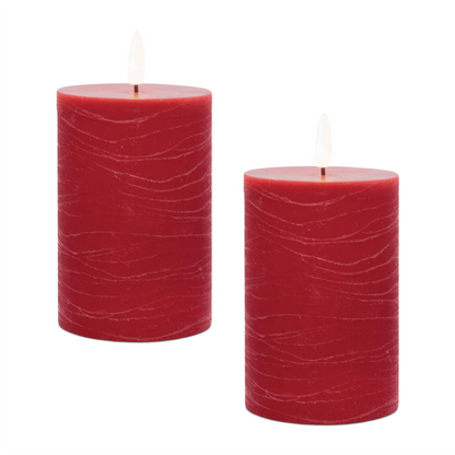 FIA Wick Red Pillar Candle (Set of 2)