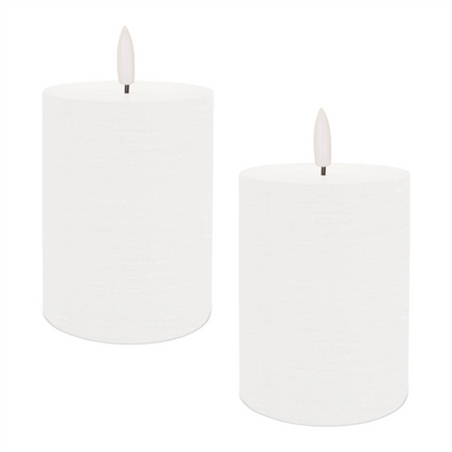 FIA Wick White Pillar Candle (Set of 2)