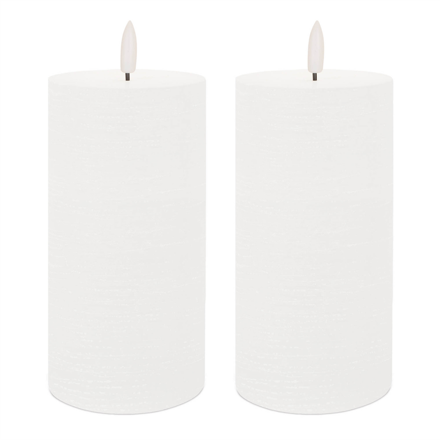 FIA Wick White Pillar Candle (Set of 2)