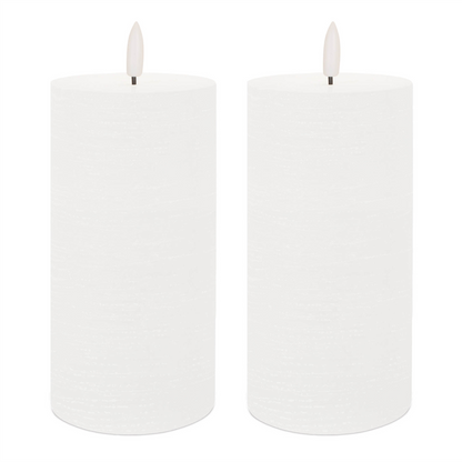 FIA Wick White Pillar Candle (Set of 2)