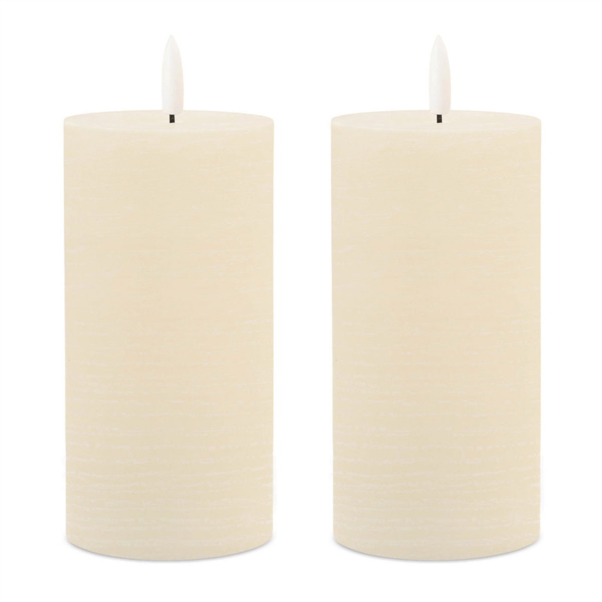 FIA Wick Ivory Pillar Candle (Set of 2) -Ship Only