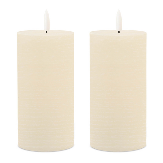 FIA Wick Ivory Pillar Candle (Set of 2) -Ship Only