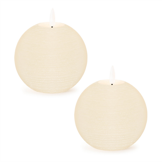 FIA Wick Ivory Round Candle (Set of 2) -Ship Only