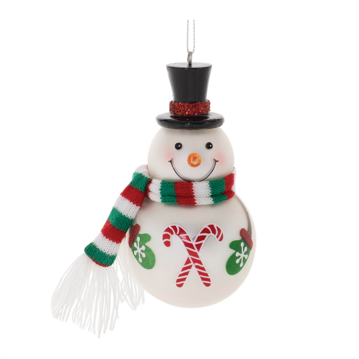 Snowman Ornament (Set of 6) 4.5”H Glass/Fabric -Ship Only