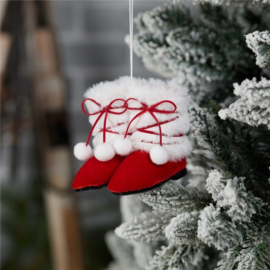 Festive Snow Shoe Ornament (Set of 4)