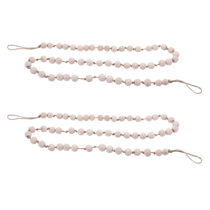 Wood Beaded String Garland (Set of 2)