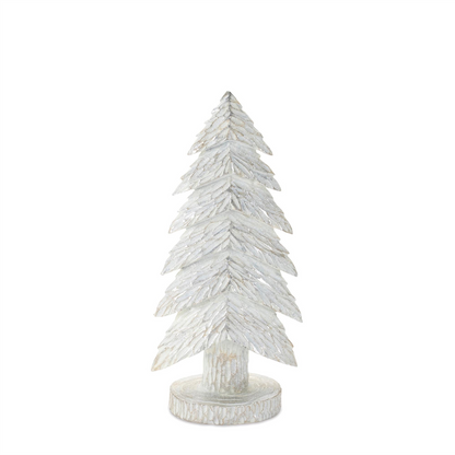 White Christmas Tabletop Trees (Set of 2)