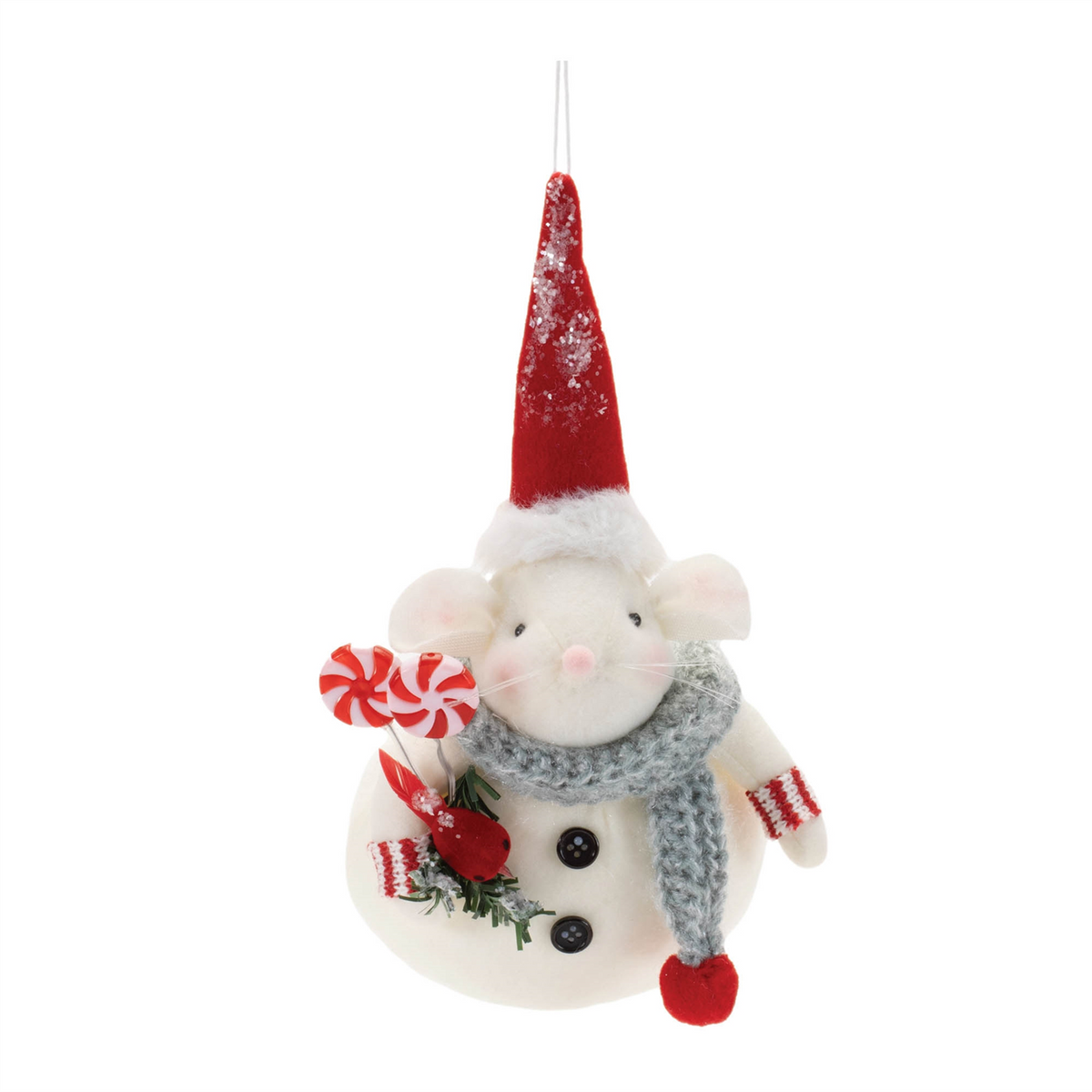 Mouse Ornament (Set of 12) 6.5"H, 7.5"H Polyester -Ship Only