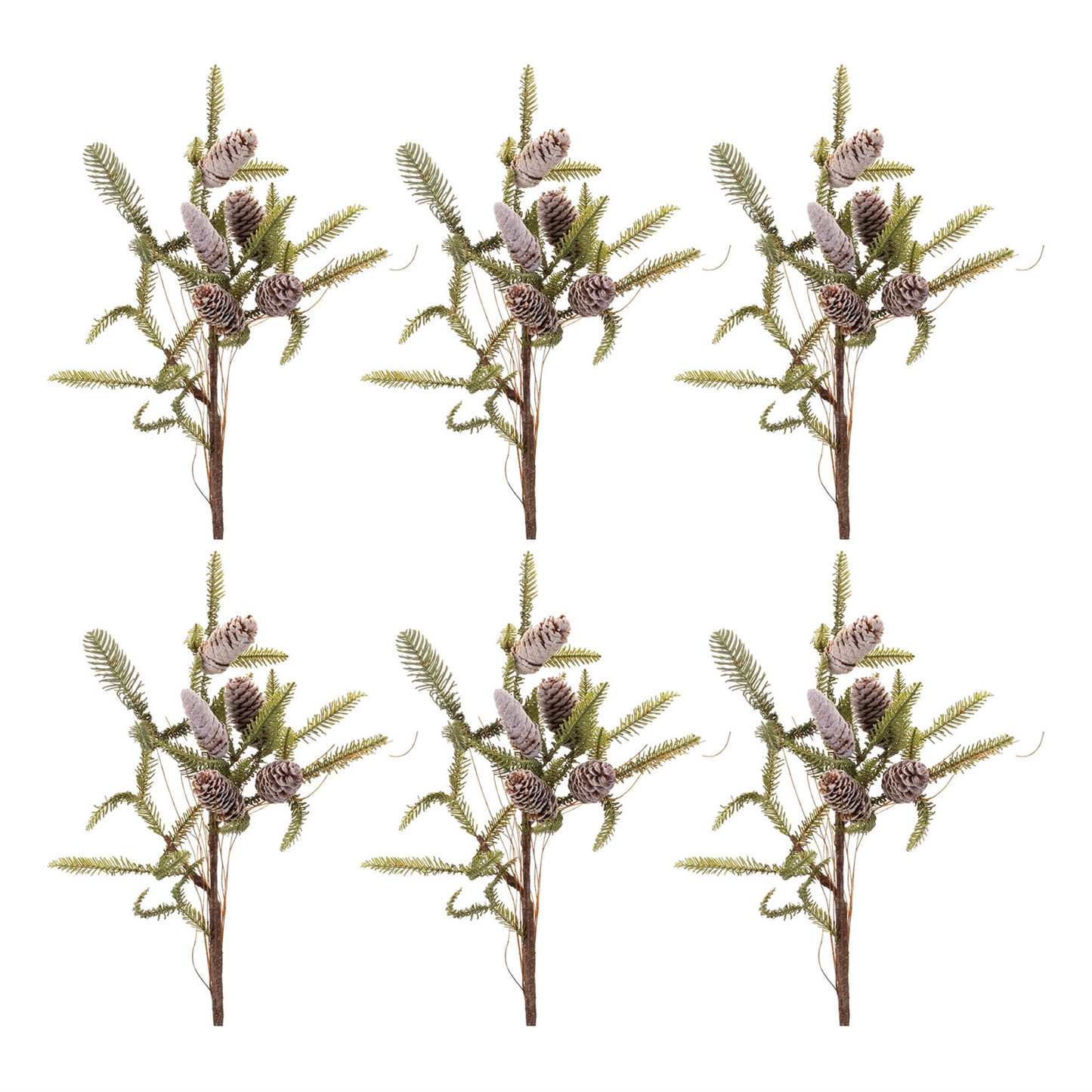Pine Twig and Pinecone Spray (Set of 6)