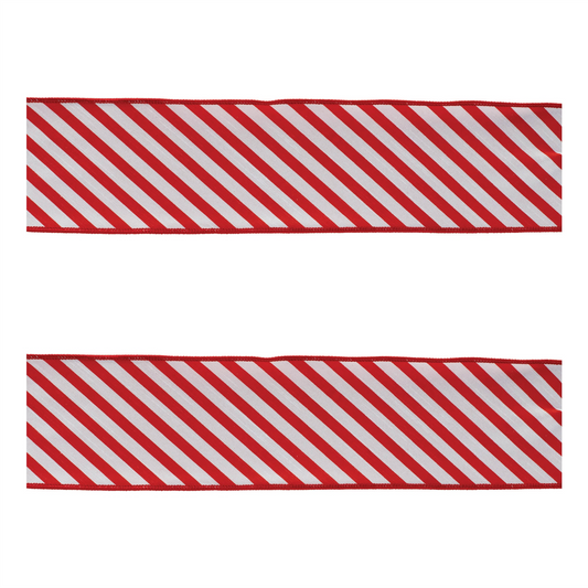 Striped Wired Ribbon (Set of 2) -Ship Only