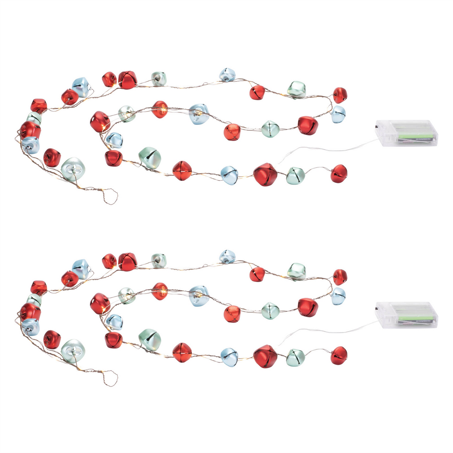 LED Sleigh Bell Wire Garland (Set of 2)