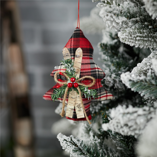 Tree w/Skis Ornament (Set of 12)