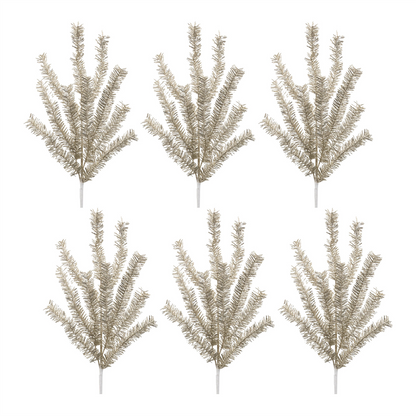 Glittered Pine Spray (Set of 6)