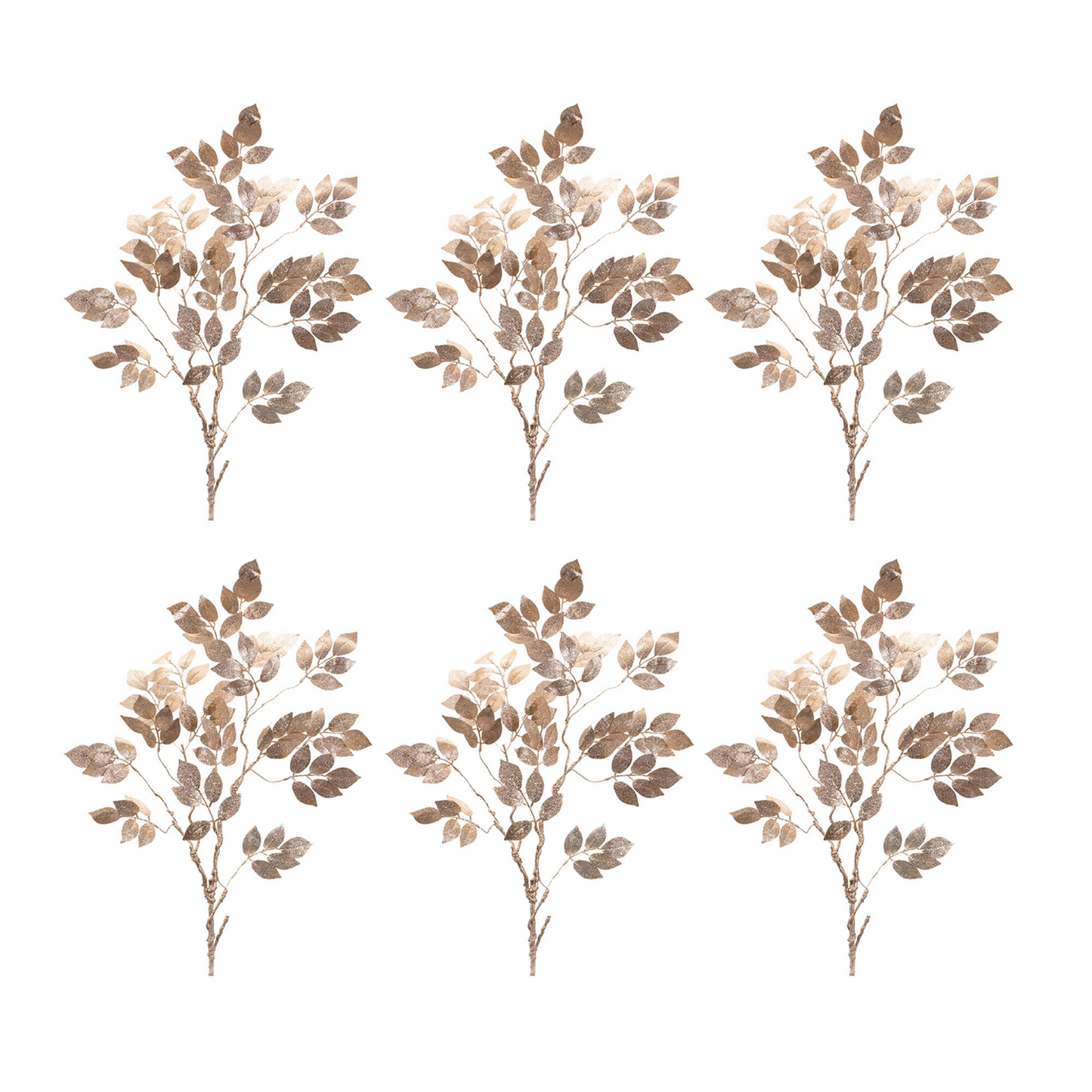 Glittered Leaf Spray (Set of 6)