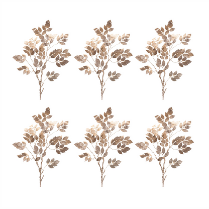 Glittered Leaf Spray (Set of 6)