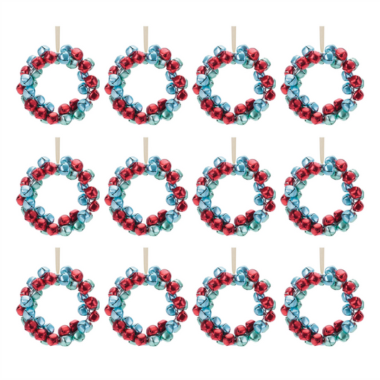 Sleigh Bell Wreath Ornament (Set of 12) 5.5”H Iron -Ship Only