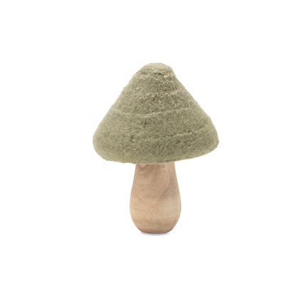 Glittered Wool Mushroom Decor (Set of 2)