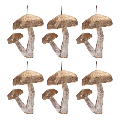 Double Mushroom Ornament (Set of 6)