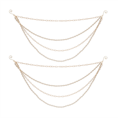 Pearl Bead and Chain Link Garland (Set of 2)